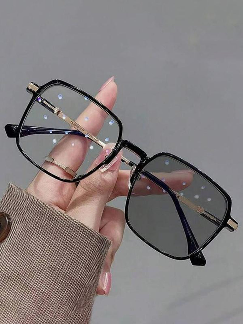 Summer Simple Square Frame anti Blue Light Eyeglasses, Back to School for Work, Daily Clothing Decor, Unisex Glasses Accessories for Student Daily