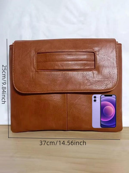 Women'S 2024 Vintage Solid Matching Pu Leather Clutch Bag, Large Capacity Wristlet Clutch Handbags for Work, Ladies Purse Designer Envelop Clutch Bags