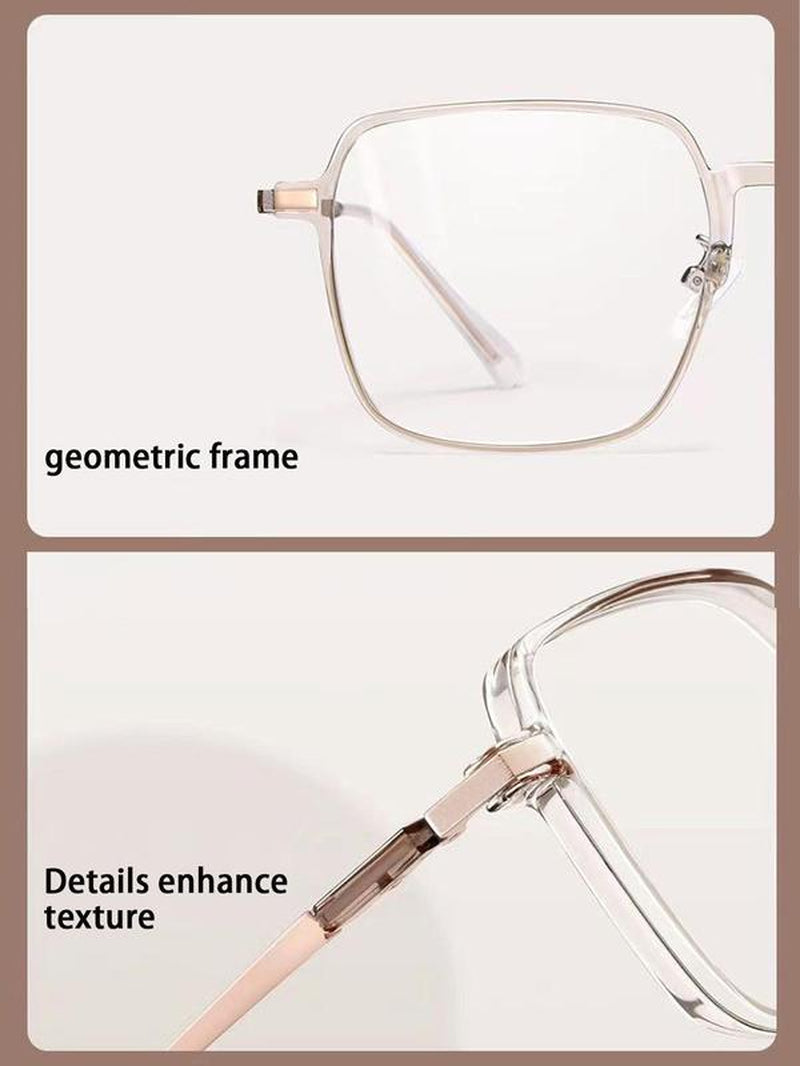 Summer Simple Square Frame anti Blue Light Eyeglasses, Back to School for Work, Daily Clothing Decor, Unisex Glasses Accessories for Student Daily