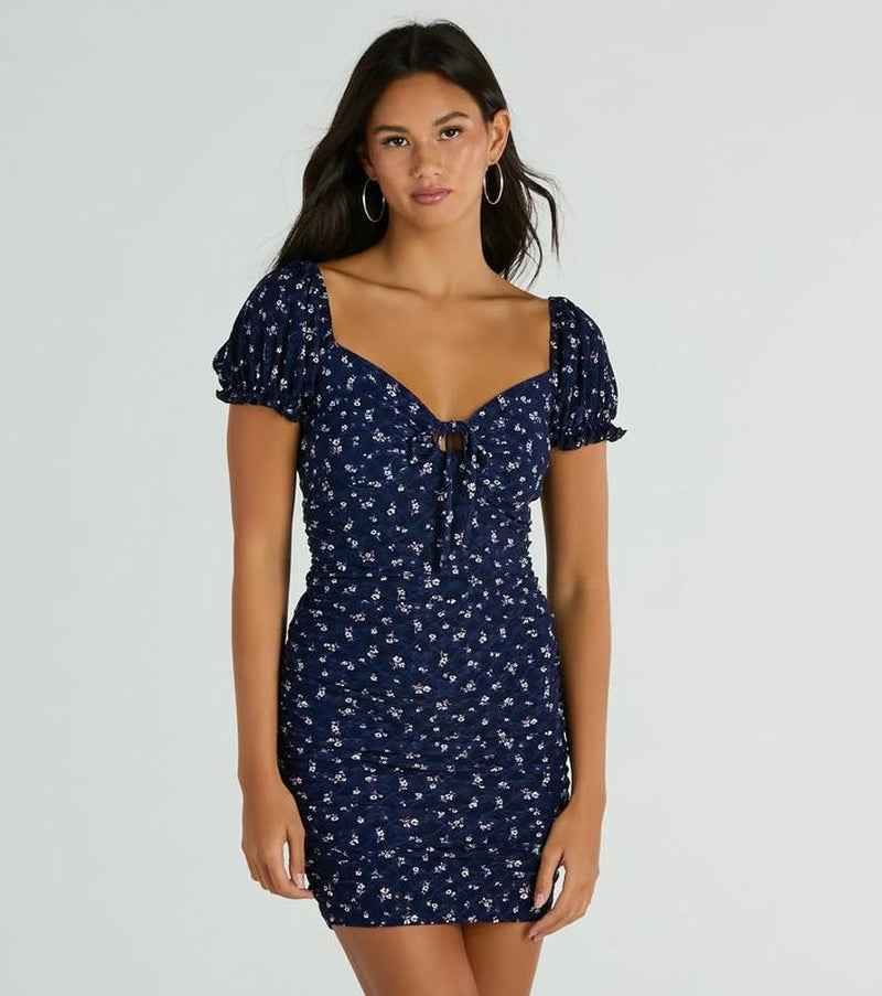 Meadow Vibes Floral Eyelet Lace Mini Dress