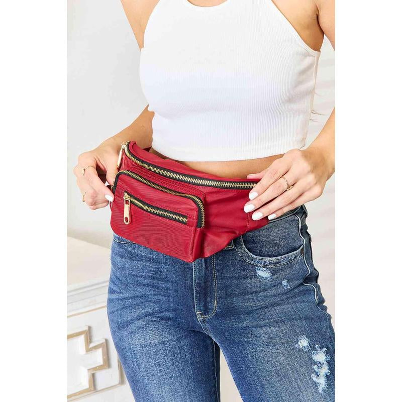 Fame Triple Pocket Nylon Fanny Pack