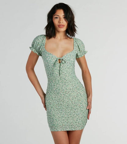 Meadow Vibes Floral Eyelet Lace Mini Dress