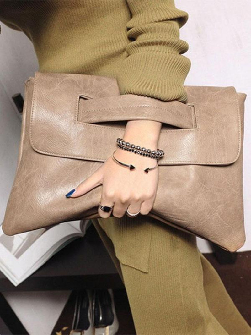 Women'S 2024 Vintage Solid Matching Pu Leather Clutch Bag, Large Capacity Wristlet Clutch Handbags for Work, Ladies Purse Designer Envelop Clutch Bags