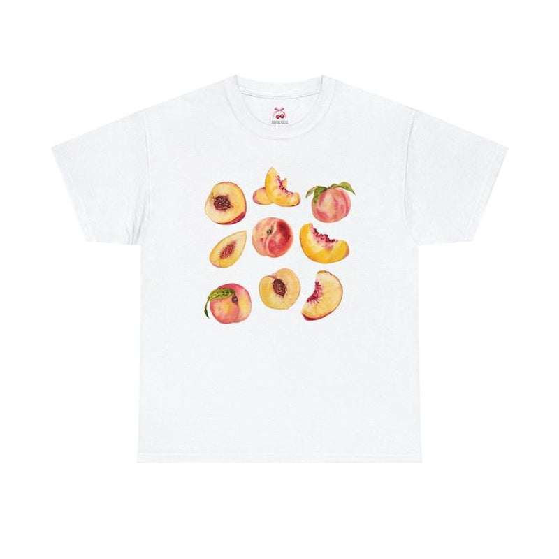 Peach T-Shirt, Vintage Graphic Fruit Shirt, Boho Aesthetic Tee for Women