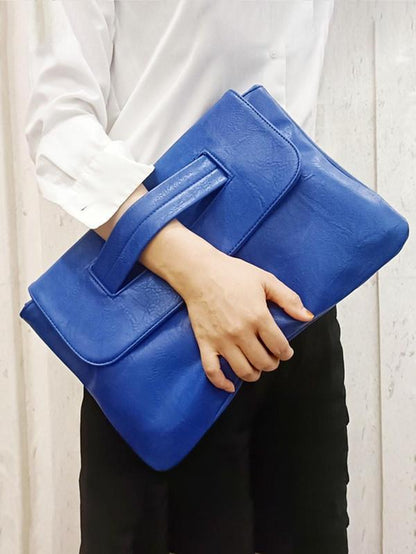 Women'S 2024 Vintage Solid Matching Pu Leather Clutch Bag, Large Capacity Wristlet Clutch Handbags for Work, Ladies Purse Designer Envelop Clutch Bags