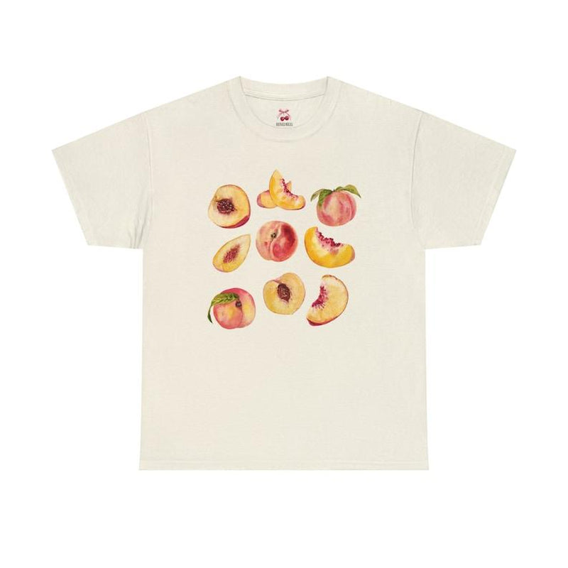 Peach T-Shirt, Vintage Graphic Fruit Shirt, Boho Aesthetic Tee for Women