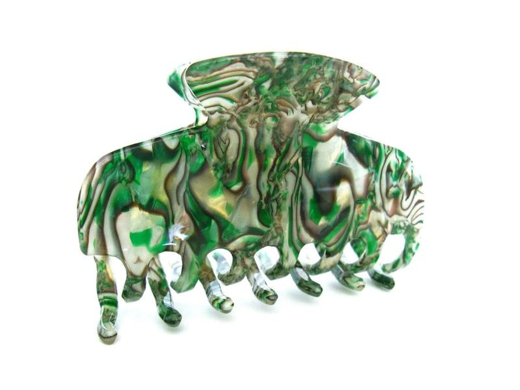 Medium Abalone Sea Shell Effect Green Hair Claw Clamp Clip