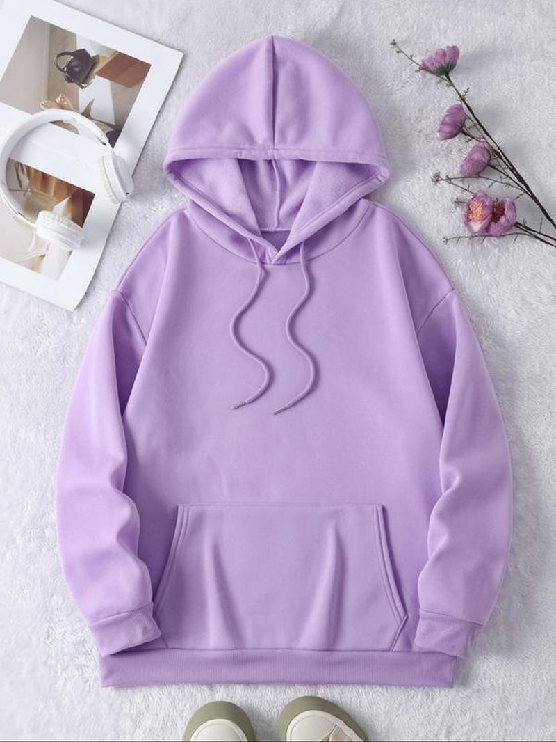 Women'S "Not in the Mood" Letter Print Drop Shoulder Graphic Hoodie, Drawstring Longsleeves Hooded Sweatshirt for Daily Wear, Essential Hoodies, Mean Girls Outfit, Graphic Hoodie, Fall Outfits 2024, Women'S Back to School Clothing for Spring & Fall