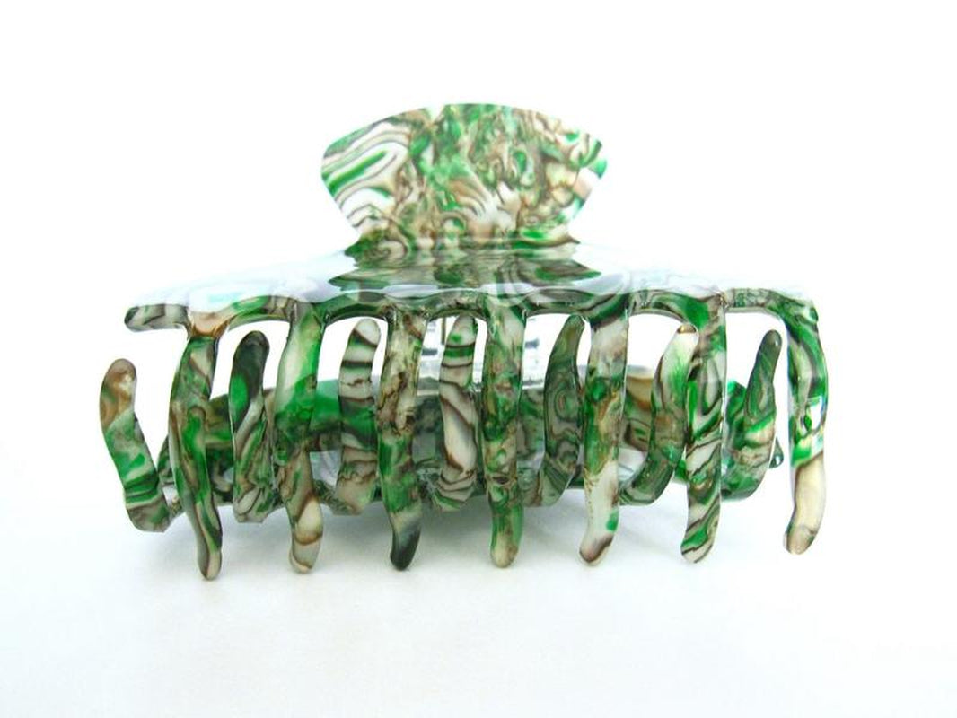 Medium Abalone Sea Shell Effect Green Hair Claw Clamp Clip