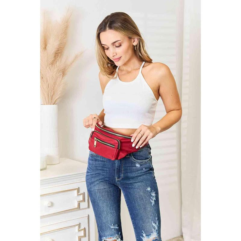 Fame Triple Pocket Nylon Fanny Pack