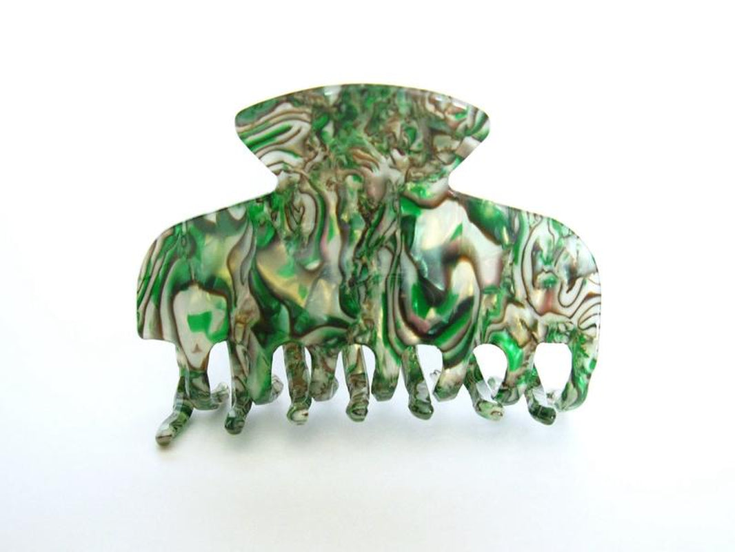 Medium Abalone Sea Shell Effect Green Hair Claw Clamp Clip