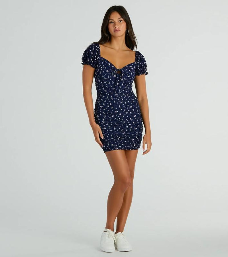 Meadow Vibes Floral Eyelet Lace Mini Dress